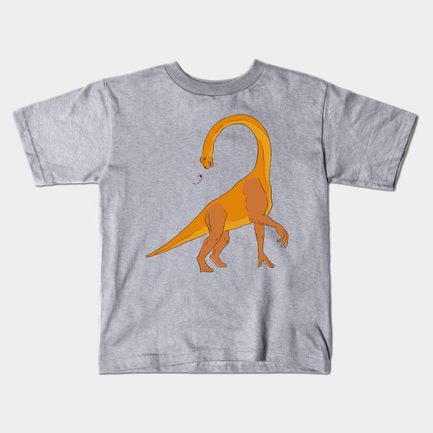 Betty the Brachiosaurus and her Butterfly Kids T-Shirt by babygunz47